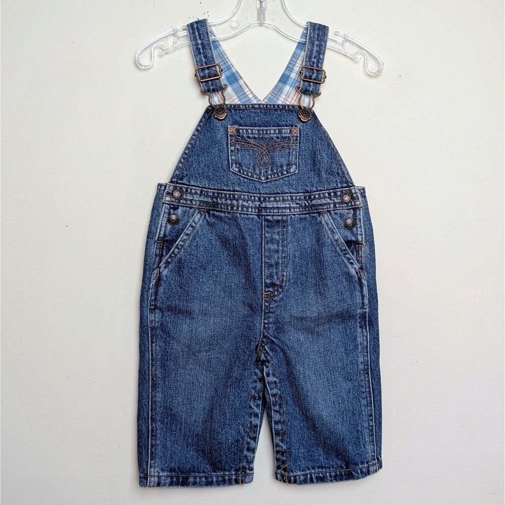 Janie and Jack Ranch Denim‎ Bib Overalls Baby Size 3-6 Months